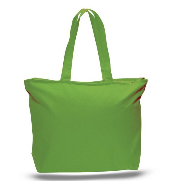 Colored Cotton Zipper Tote Bag