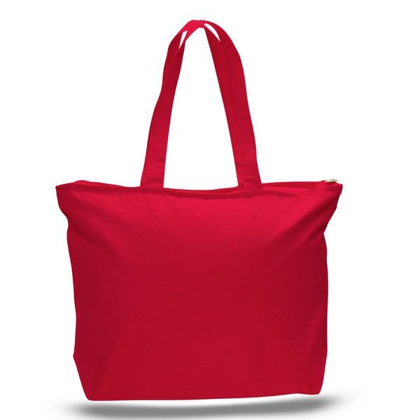 Colored Cotton Zipper Tote Bag