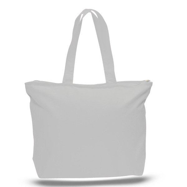 Colored Cotton Zipper Tote Bag