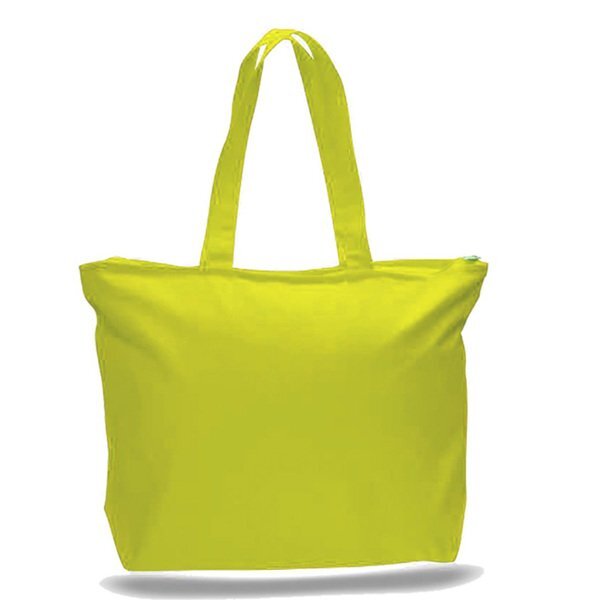 Colored Cotton Zipper Tote Bag