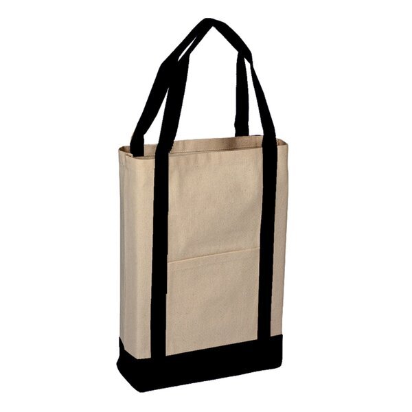 Colored Canvas Two Tone Deluxe Tote Bag