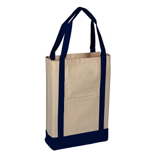 Colored Canvas Two Tone Deluxe Tote Bag