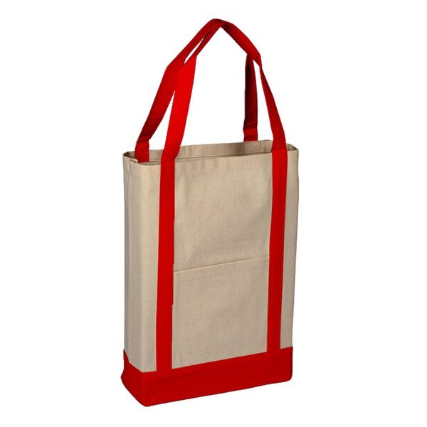 Colored Canvas Two Tone Deluxe Tote Bag