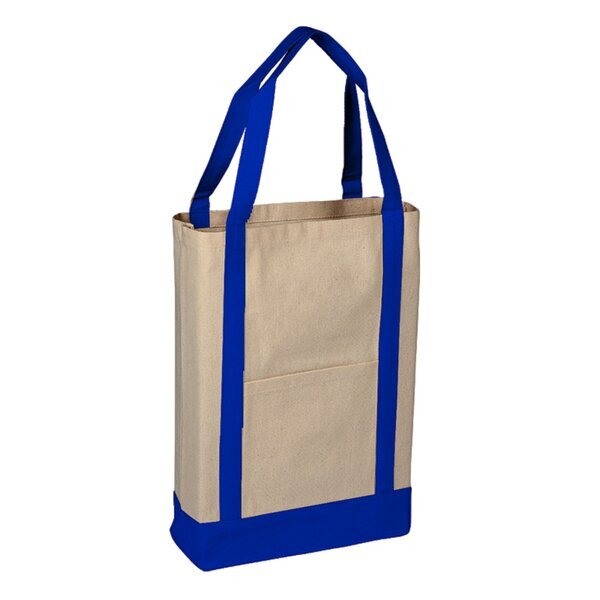 Colored Canvas Two Tone Deluxe Tote Bag
