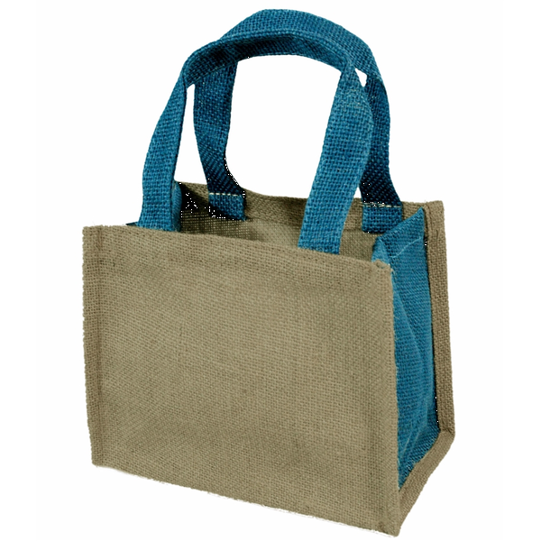 Mini Natural Two Tone Jute Gift Tote