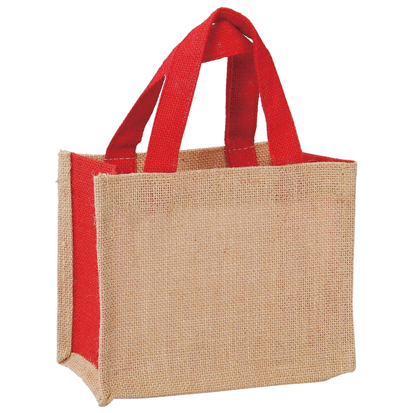 Mini Natural Two Tone Jute Gift Tote