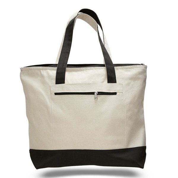 Cotton Tote Bag with Zipper