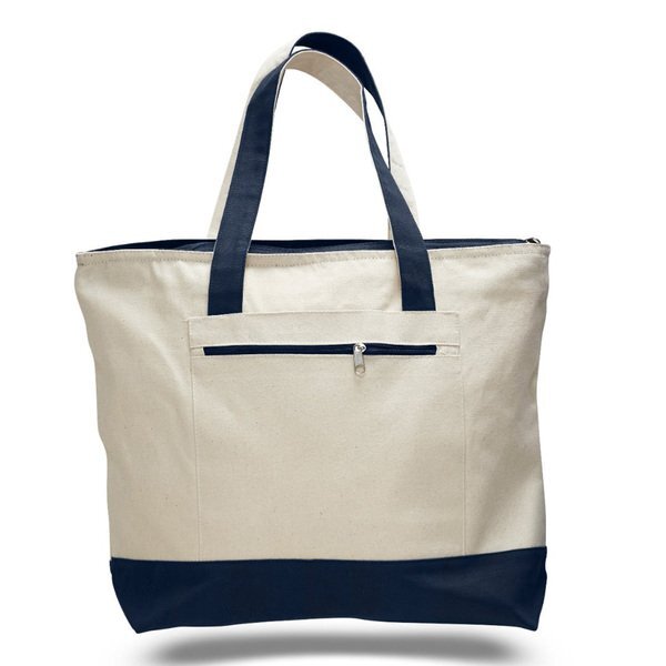 Cotton Tote Bag with Zipper