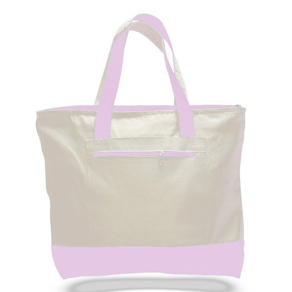 Zipper Cotton Colored Tote Bag
