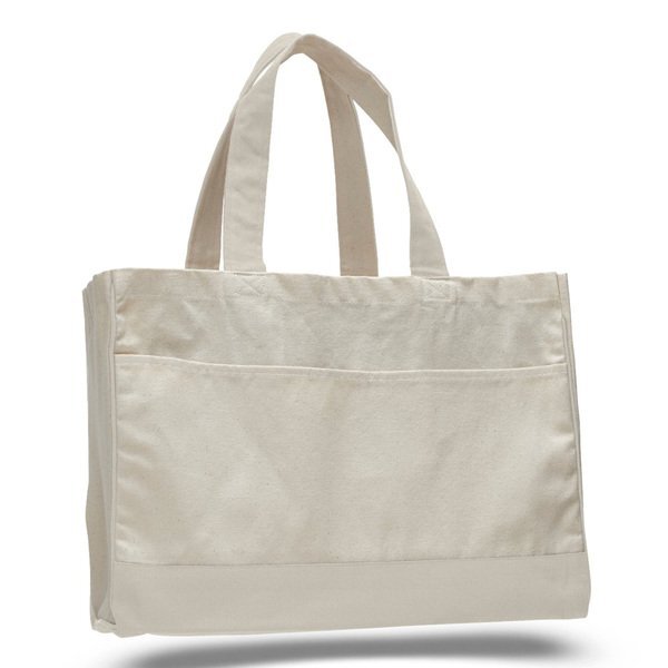 Classy Natural Tote Bag with Contrasting Handles and Trim