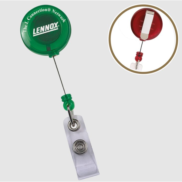 Round Secure-A-Badge™ Retractable Badgeholder w/ Belt Clip