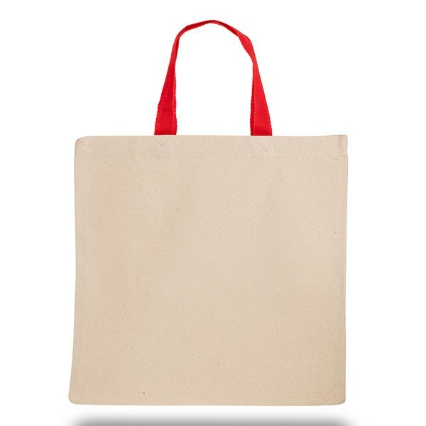 Cotton Tote Bag With Contrasting Web Handles