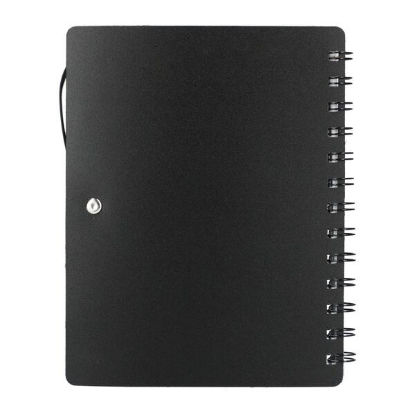 Recycled Dual Pocket Spiral Notebook w/ Pen, 5" x 7"