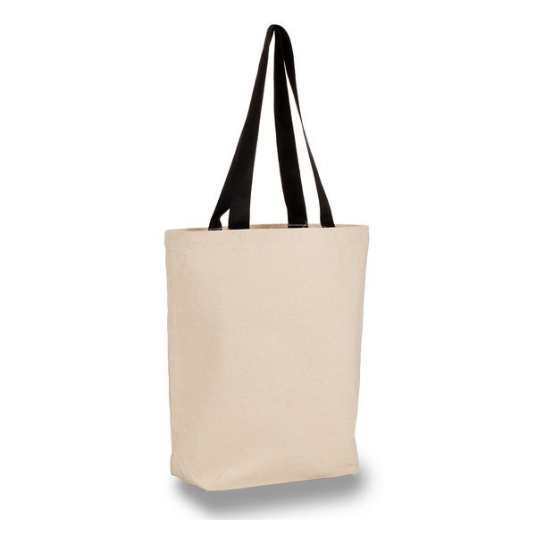 Cotton Tote Bag With Contrasting Web Handles