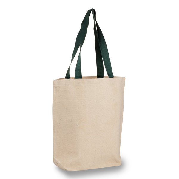 Cotton Tote Bag With Contrasting Web Handles