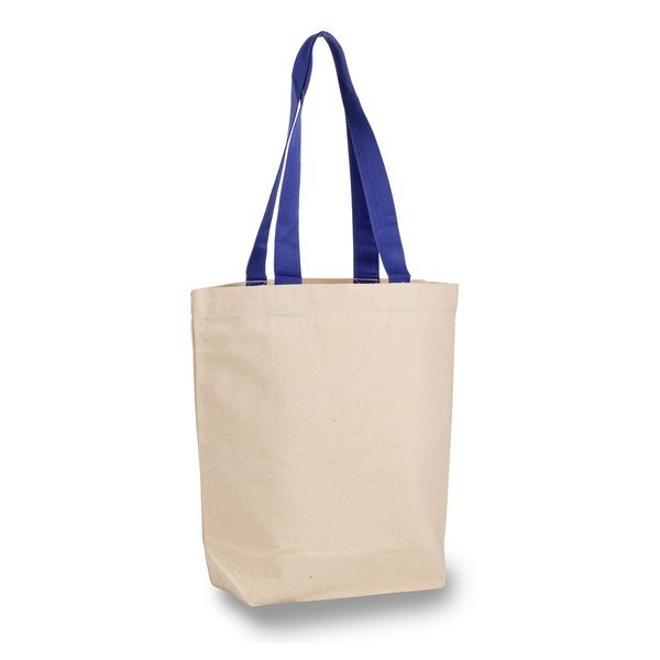 Cotton Tote Bag With Contrasting Web Handles