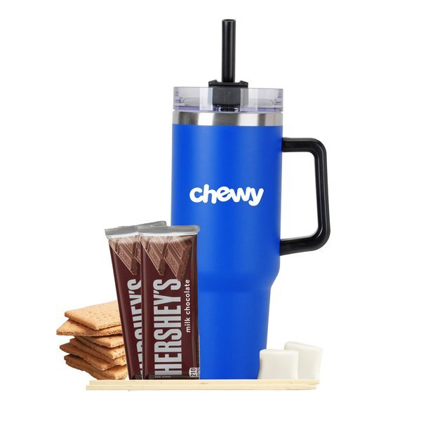 Four Servings S'mores Kit & Tapered Tumbler w/ Straw Gift Set
