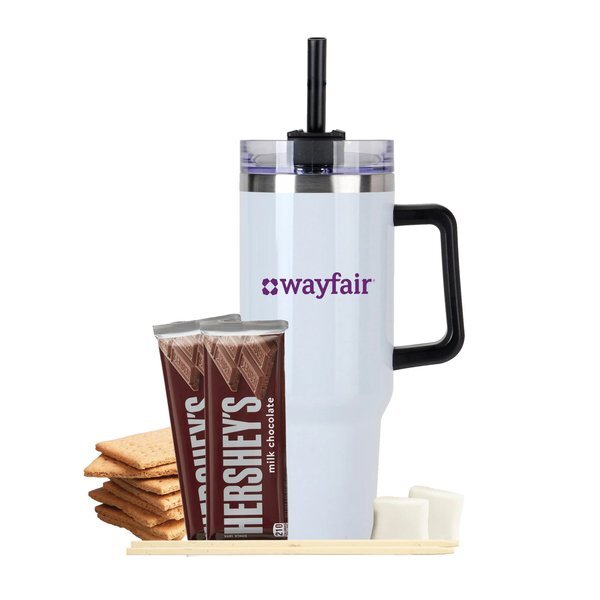Four Servings S'mores Kit & Tapered Tumbler w/ Straw Gift Set