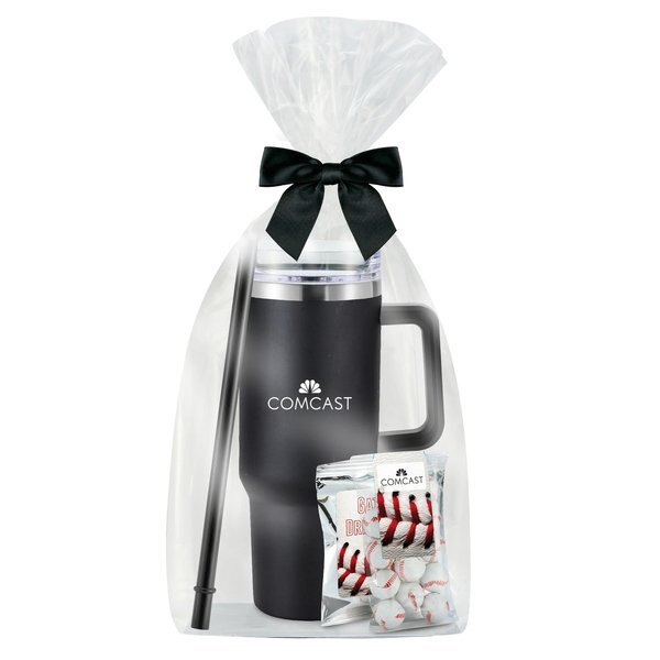 Chocolate Baseballs, Gatorade® Packet & Tapered Tumbler w/ Straw Gift Set