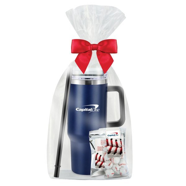 Chocolate Baseballs, Gatorade® Packet & Tapered Tumbler w/ Straw Gift Set