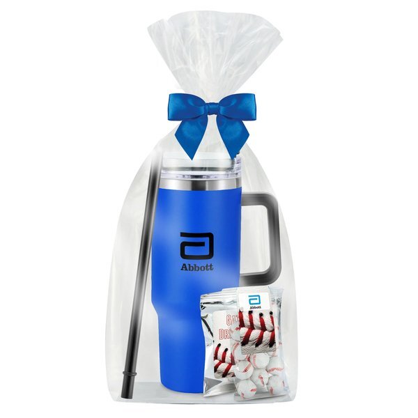 Chocolate Baseballs, Gatorade® Packet & Tapered Tumbler w/ Straw Gift Set