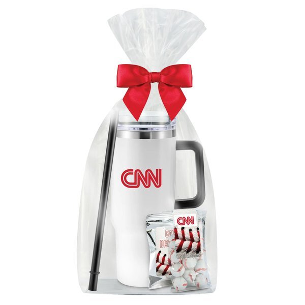 Chocolate Baseballs, Gatorade® Packet & Tapered Tumbler w/ Straw Gift Set