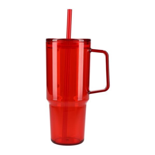 Lucien Recycled Acrylic Travel Mug w/ Straw, 40oz.
