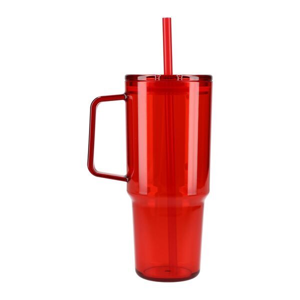 Lucien Recycled Acrylic Travel Mug w/ Straw, 40oz.