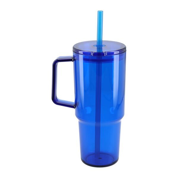 Lucien Recycled Acrylic Travel Mug w/ Straw, 40oz.