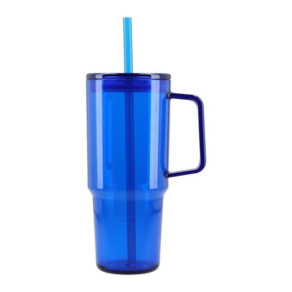Lucien Recycled Acrylic Travel Mug w/ Straw, 40oz.