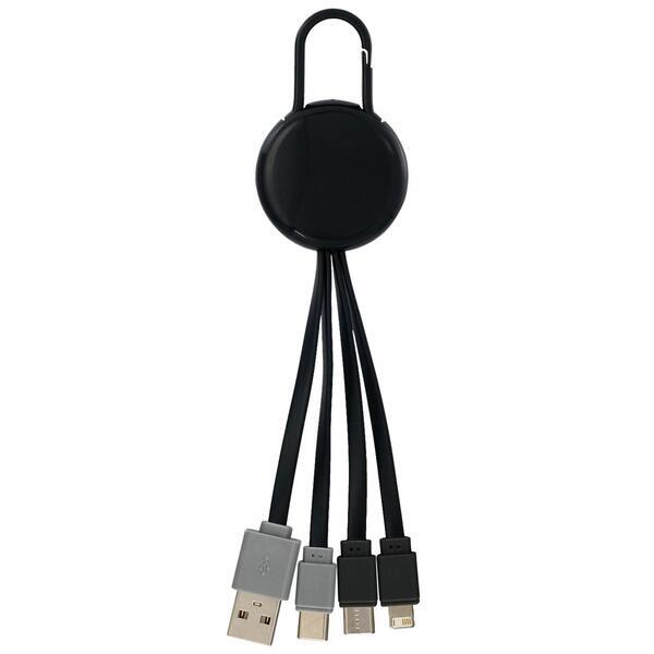 Colorful Clip Dual Input 3 in 1 Charging Cable