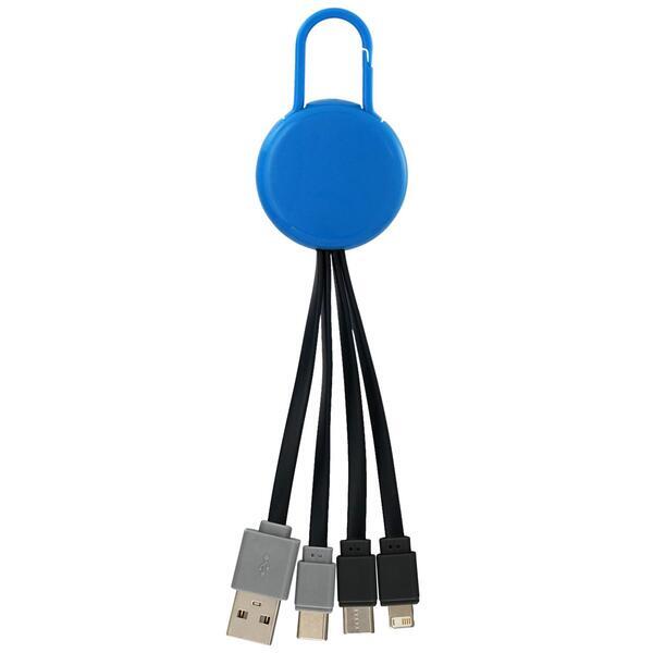 Colorful Clip Dual Input 3 in 1 Charging Cable