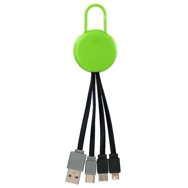 Colorful Clip Dual Input 3 in 1 Charging Cable