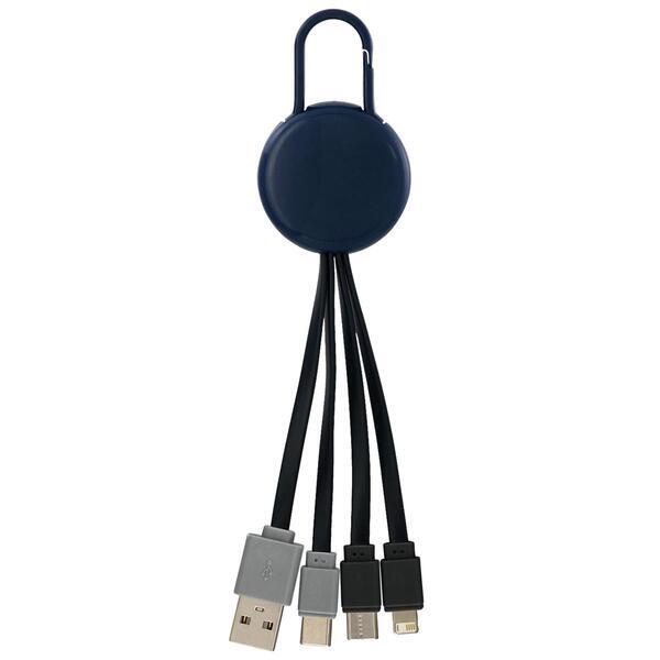 Colorful Clip Dual Input 3 in 1 Charging Cable