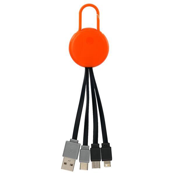 Colorful Clip Dual Input 3 in 1 Charging Cable