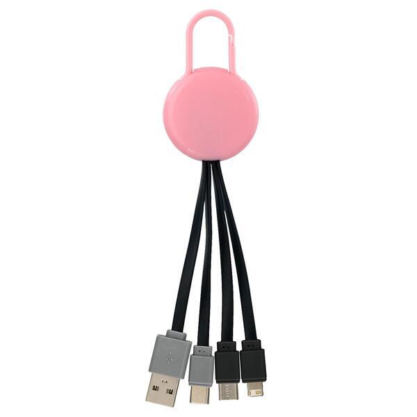 Colorful Clip Dual Input 3 in 1 Charging Cable