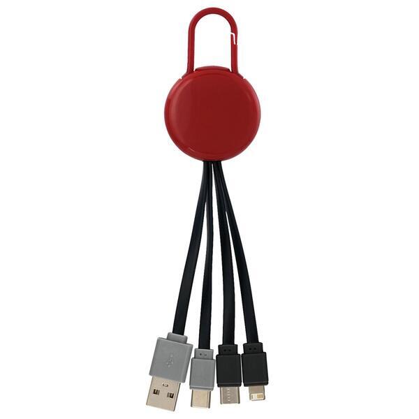 Colorful Clip Dual Input 3 in 1 Charging Cable