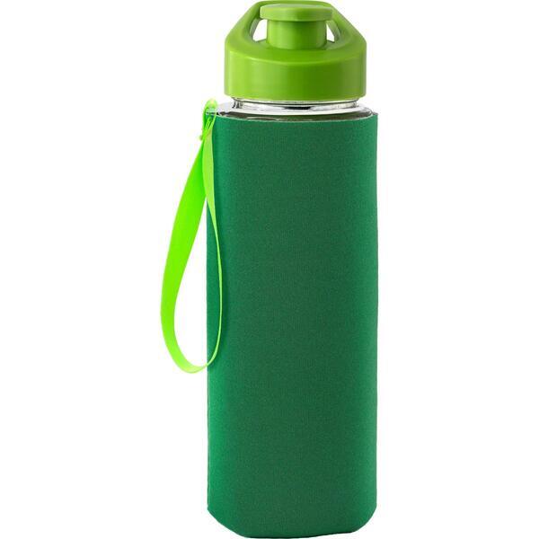 Easy Pour Frosted Glass Sleeve Lanyard Water Bottle, 22oz.