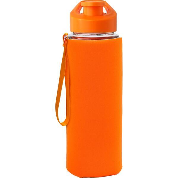 Easy Pour Frosted Glass Sleeve Lanyard Water Bottle, 22oz.