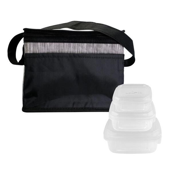 Black Graph Portion Control Lunch Set