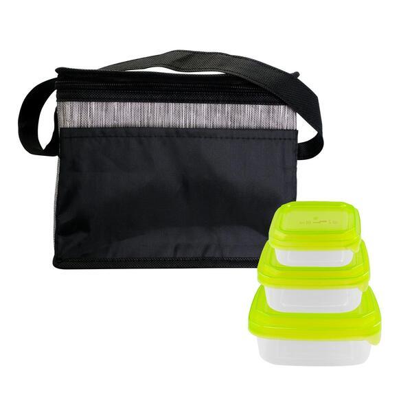 Black Graph Portion Control Lunch Set