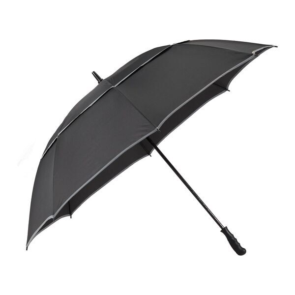 Reflective Trim rPET Manual Open Golf Umbrella, 62" Arc