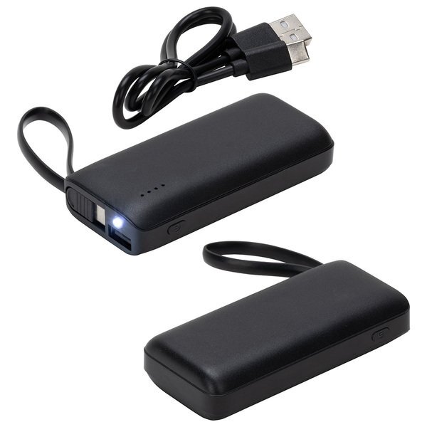 Chancellor Power Bank w/ USB-C Built-In Cable, 5000mAh