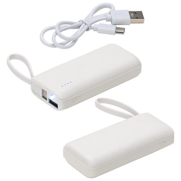Chancellor Power Bank w/ USB-C Built-In Cable, 5000mAh