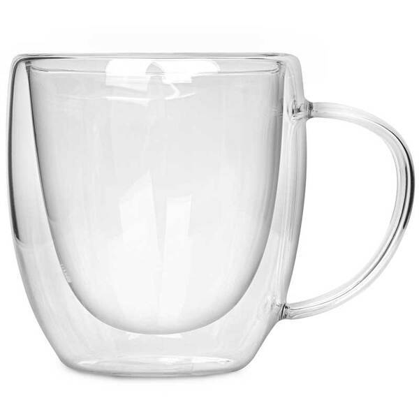 Double Wall Glass Mug, 8.5oz.