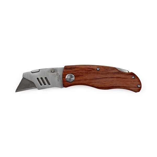 Distinct Wood Handle Utility Knife, 4"