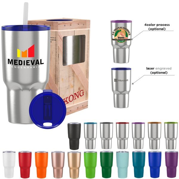 Kong Vacuum Insulated Tumbler w/ Straw, 30oz.