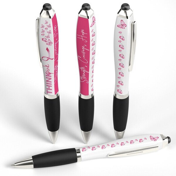 Squared Breast Cancer Awareness Design Twist Action Pen™