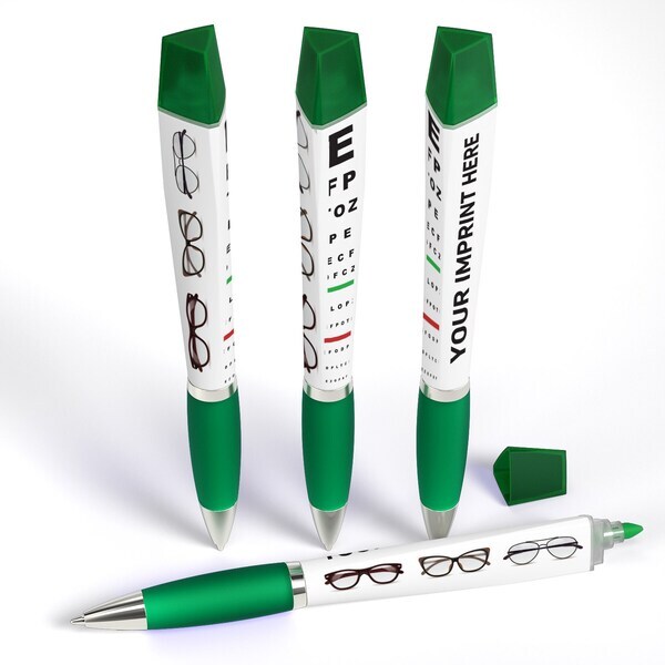 Eye Doctor Design Square Pen™ With Highlighter