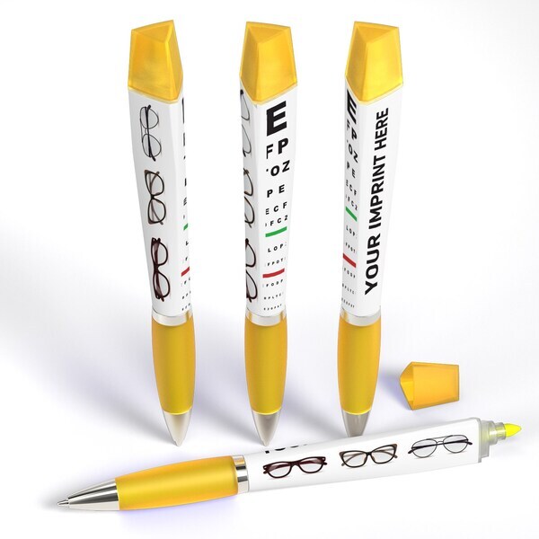 Eye Doctor Design Square Pen™ With Highlighter